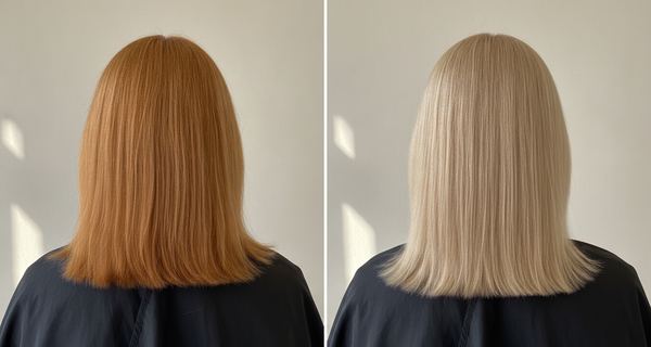 Before and after, Dark blonde (6) to Light blonde (8)