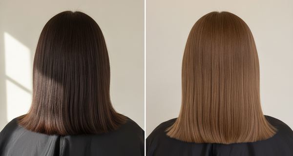 Before and after, Dark brown (3) to Light brown (5)