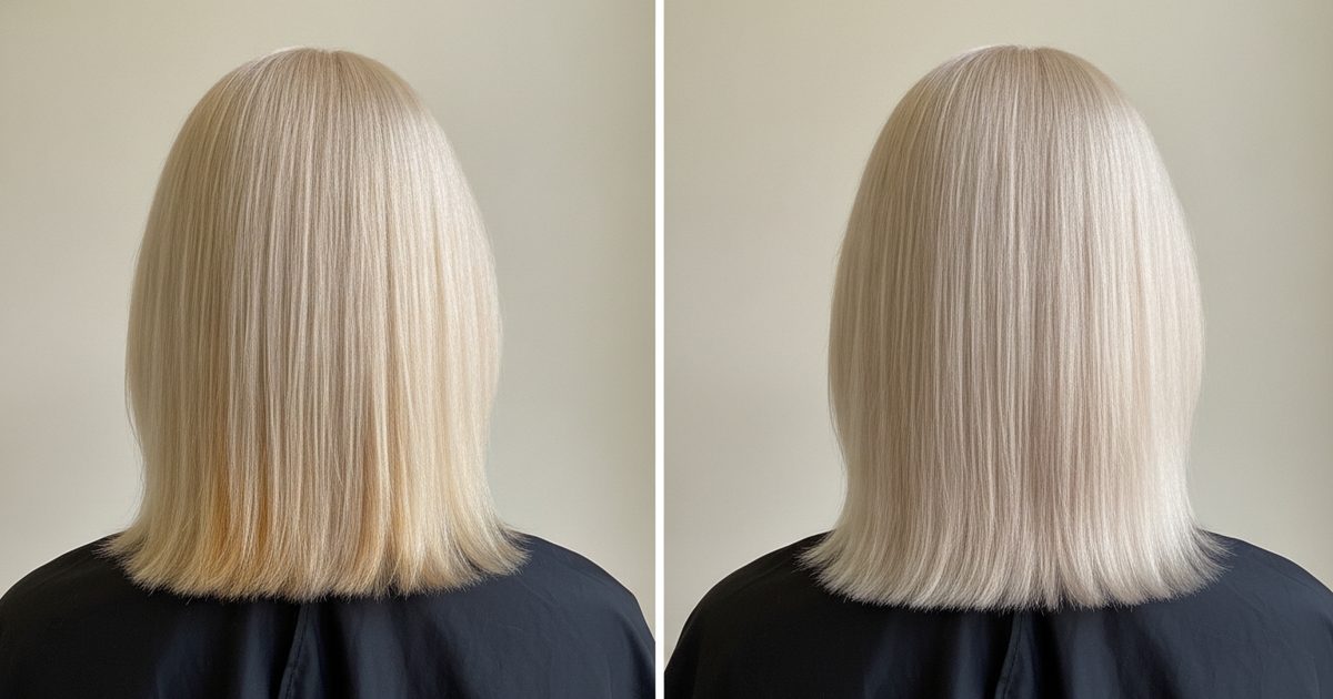 Before and after: Lightest blonde (level 10)