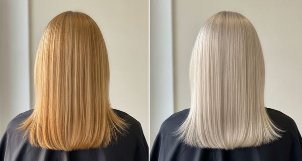 Before and after, Light blonde (8) to Very light blonde (9)