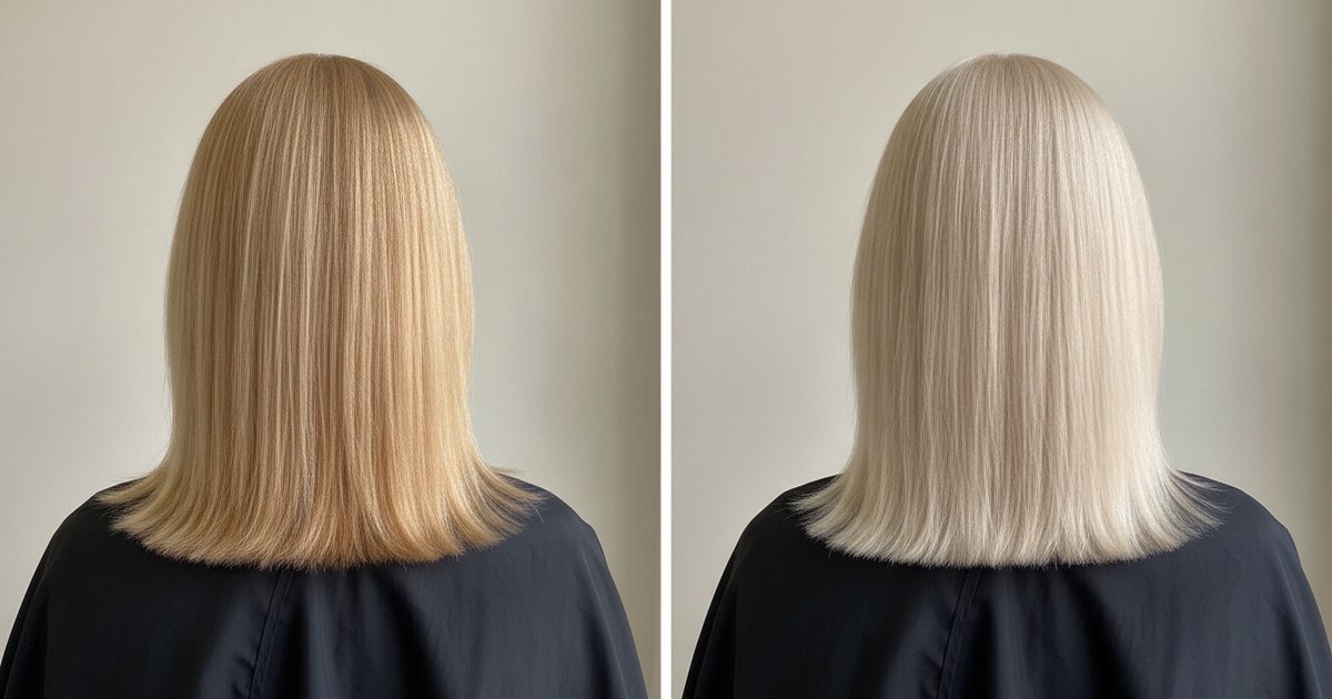 Before and after: Very light blonde (9) to Lightest blonde (10)