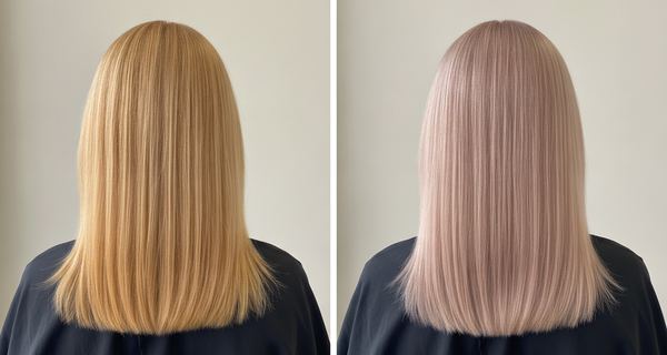 Before and after, Light blonde (level 8)