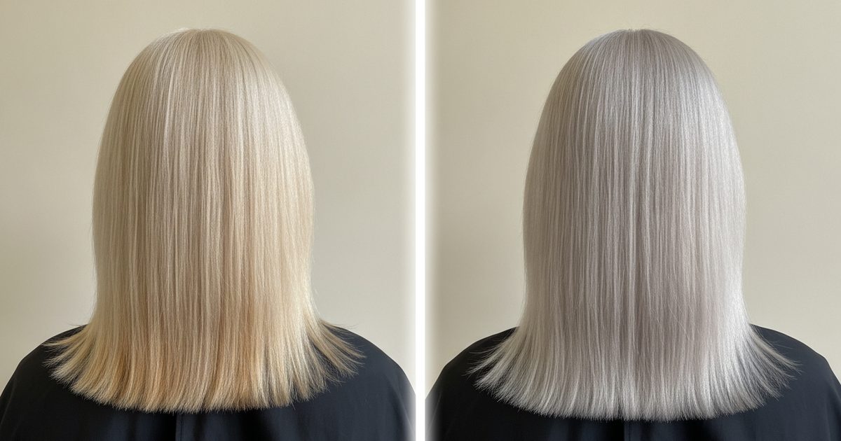 Before and after: Lightest blonde (level 10)