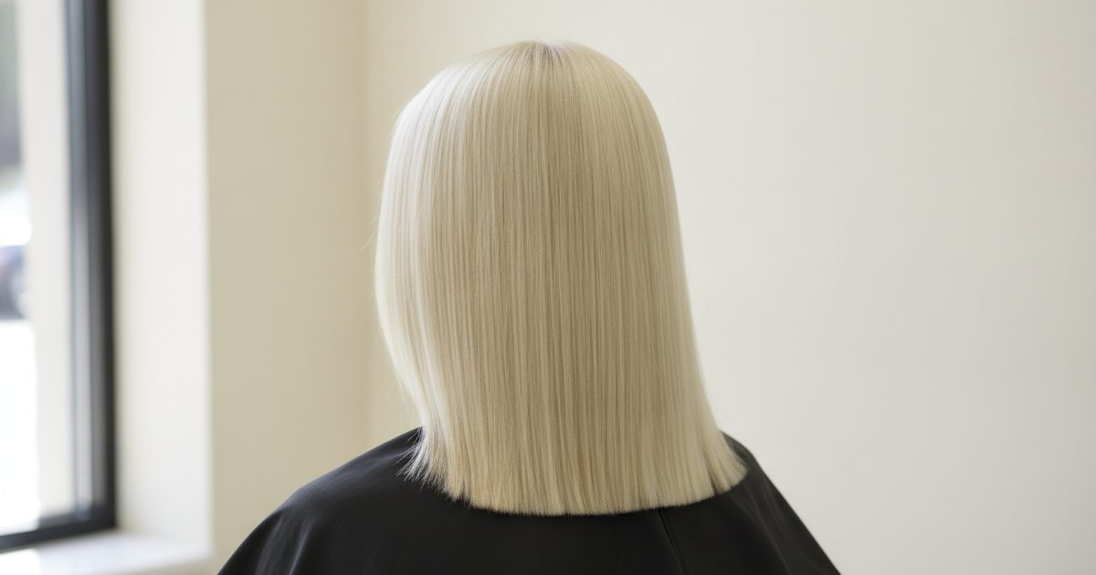 Level 10 lightest blonde hair, photographed from behind in daylight
