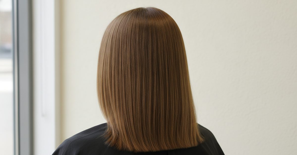 Level 6 dark blonde hair, photographed from behind in daylight